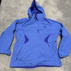 The North Face 3 in 1 Coat Womens XL Purple Hyvent Hooded Jacket Ski